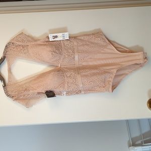 NWT Soft Pink Lacy Bodysuit